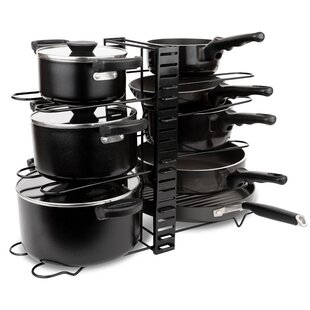 Pot Racks Wayfair Canada   Metal Rectangle Countertop Cabinet Pot Rack 